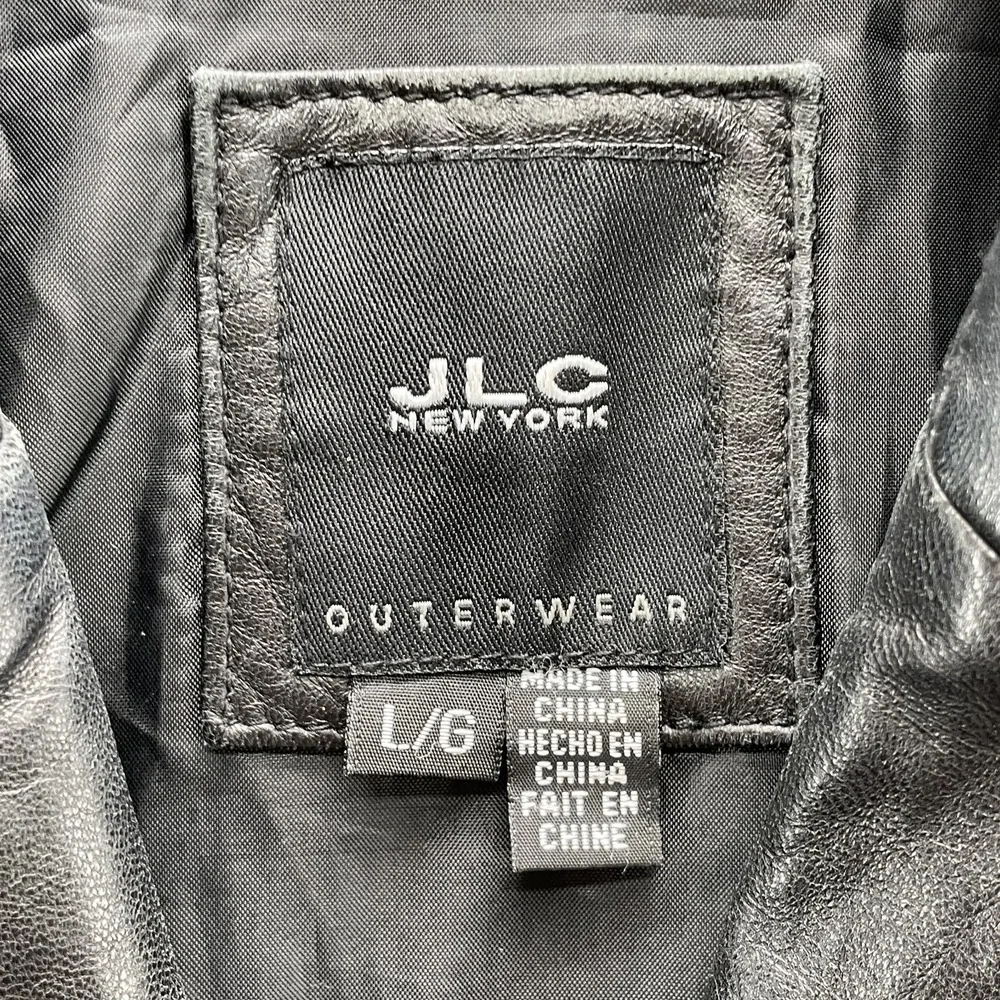 JLC Genuine‎ Leather Button Coat Women's Large Classic Corpcore Chic 90's Biker